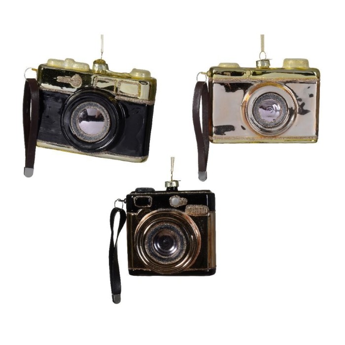 MACCHINA FOTOGRAFICA H.8.7 CM. 3 ASSORTITI VETRO